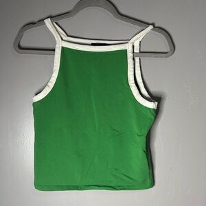 Forever 21 Vibrant Green Tank with White Accents